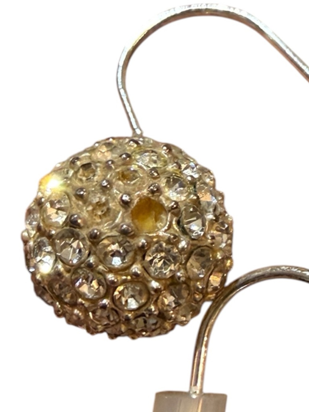 Crystal Pavé Disc Drop Earrings - Silver Tone - Picture 6 of 6